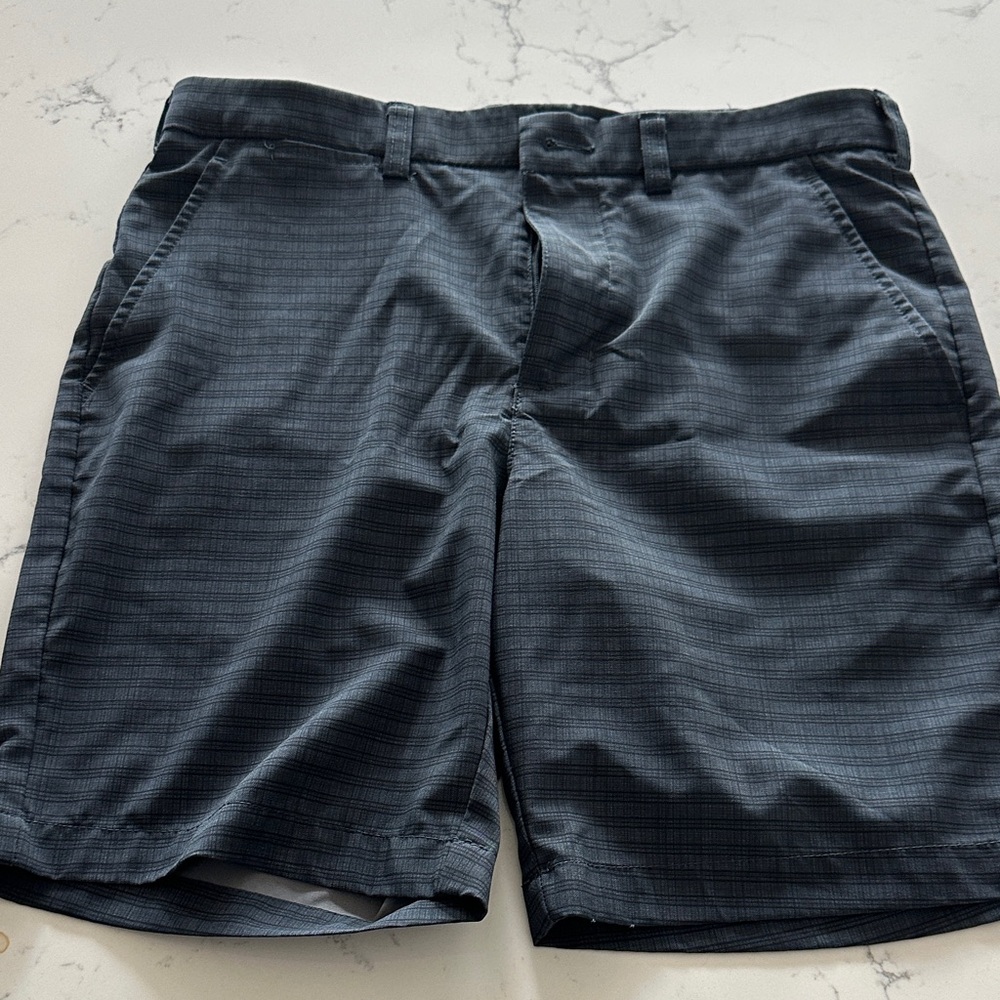 Men's Black Checkered Golf Shorts